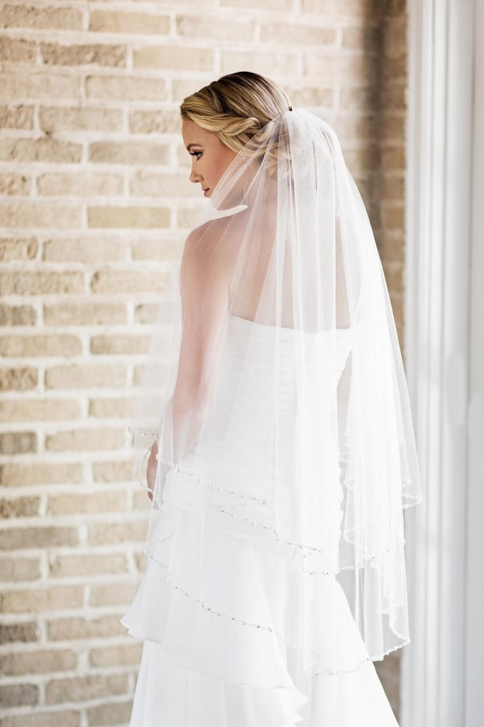 NWT Maritza’s Bridal Veils Beaded Floral White Bridal Veil with comb Embroidery Flower Veils Church Wedding Accessories 3M Wide  main image 4